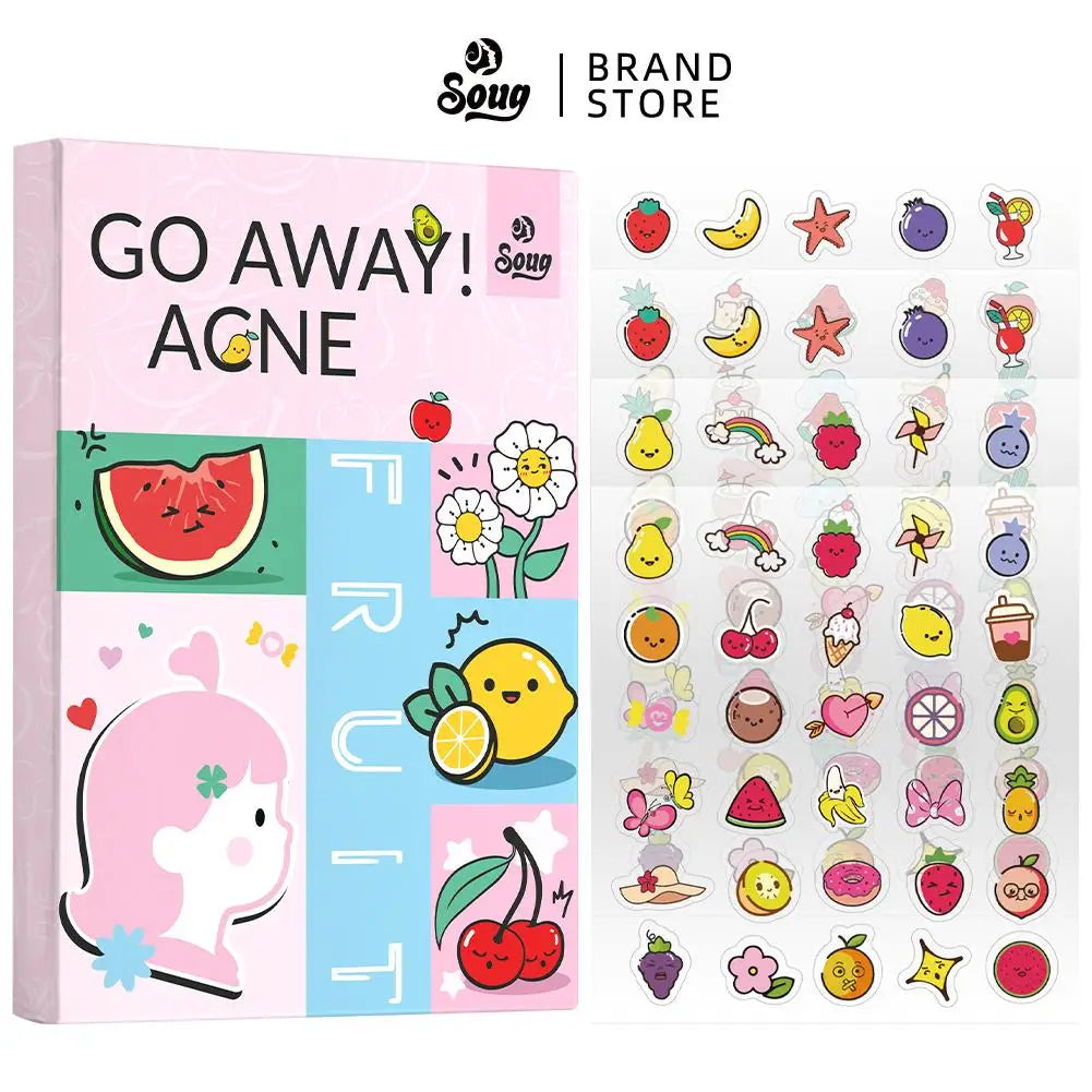Cute Food Acne Patch – 120 st roliga acneplåster med fruktmotiv, behandlar & täcker finnar
