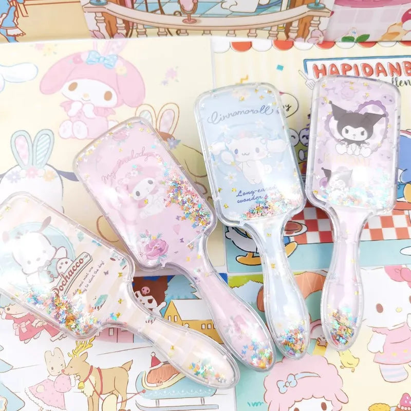 Sanrio air cushion-hårborste – kawaii massageborste med My Melody, Kuromi & Hello Kitty