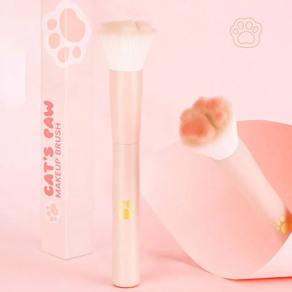 Katt-tass rougeborste – professionell makeupborste med förvaringsbox