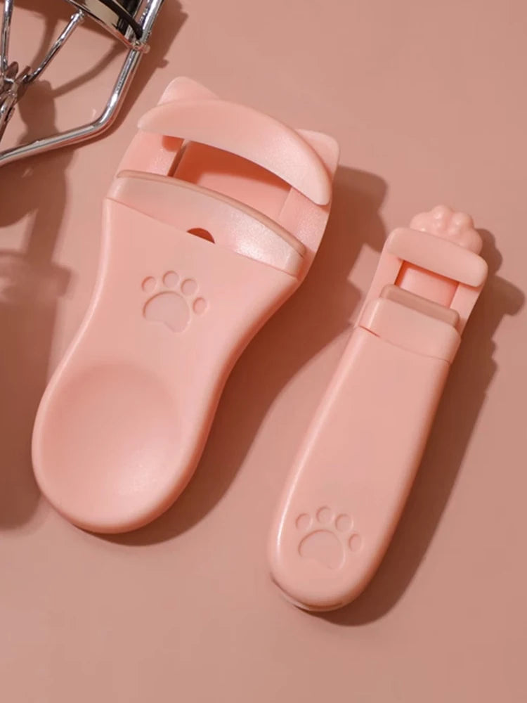 Katt-tass ögonfransböjare – söt och portabel fransböjare med extra silikonpad