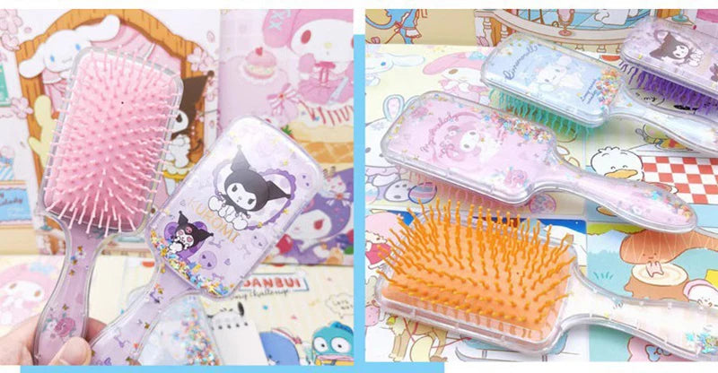 Sanrio air cushion-hårborste – kawaii massageborste med My Melody, Kuromi & Hello Kitty
