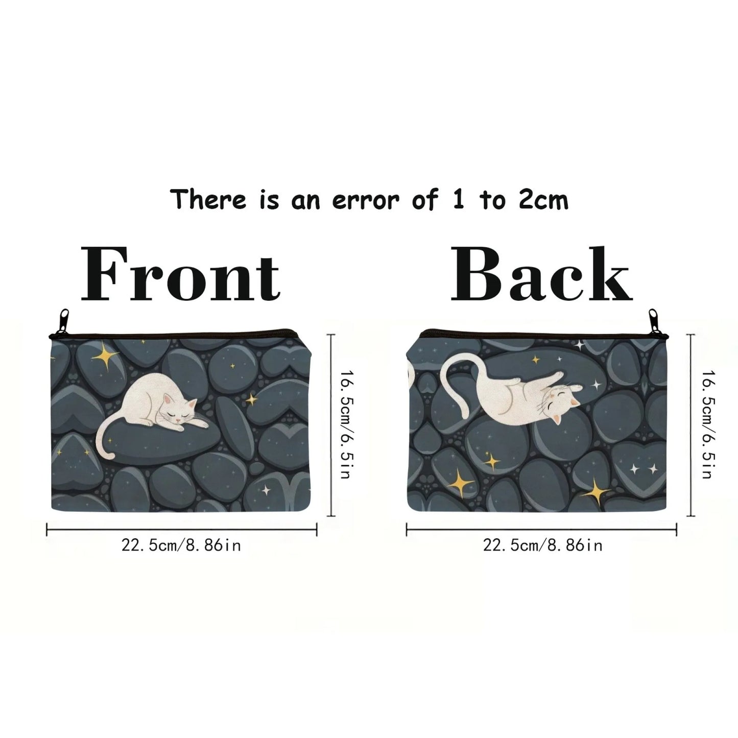 White Cat Cosmetic Pouch – drömmig sminkväska för kattälskare