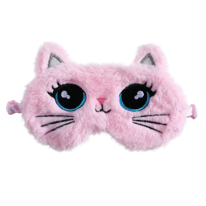 Kawaii plush sovmask – mjuk ögonmask i sidenimitation