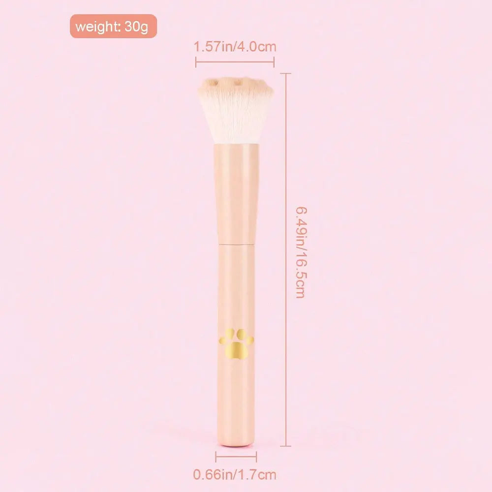 Katt-tass rougeborste – professionell makeupborste med förvaringsbox